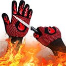 Heat Resistant BBQ Gloves 34x15.5cm With Non-Slip Silicone Grip – Aramid Fiber & Cotton Lining For Safe Cooking