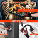 Heat Resistant BBQ Gloves 34x15.5cm With Non-Slip Silicone Grip – Aramid Fiber & Cotton Lining For Safe Cooking