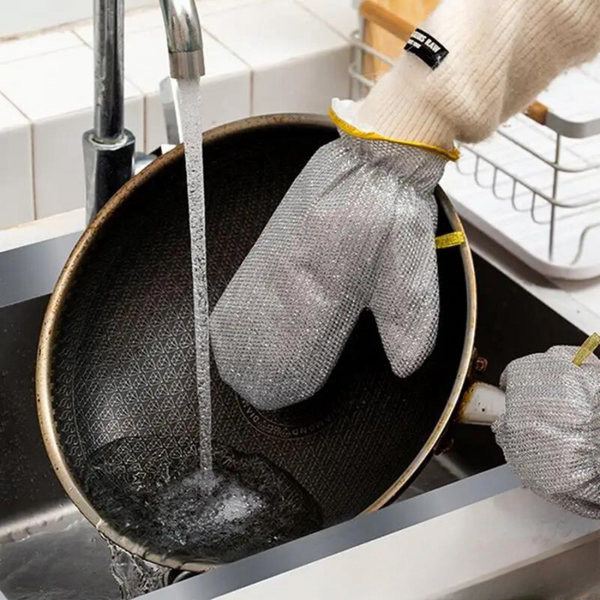 Durable dish cleaning glove with steel mesh for safe and efficient cleaning – Cupindy