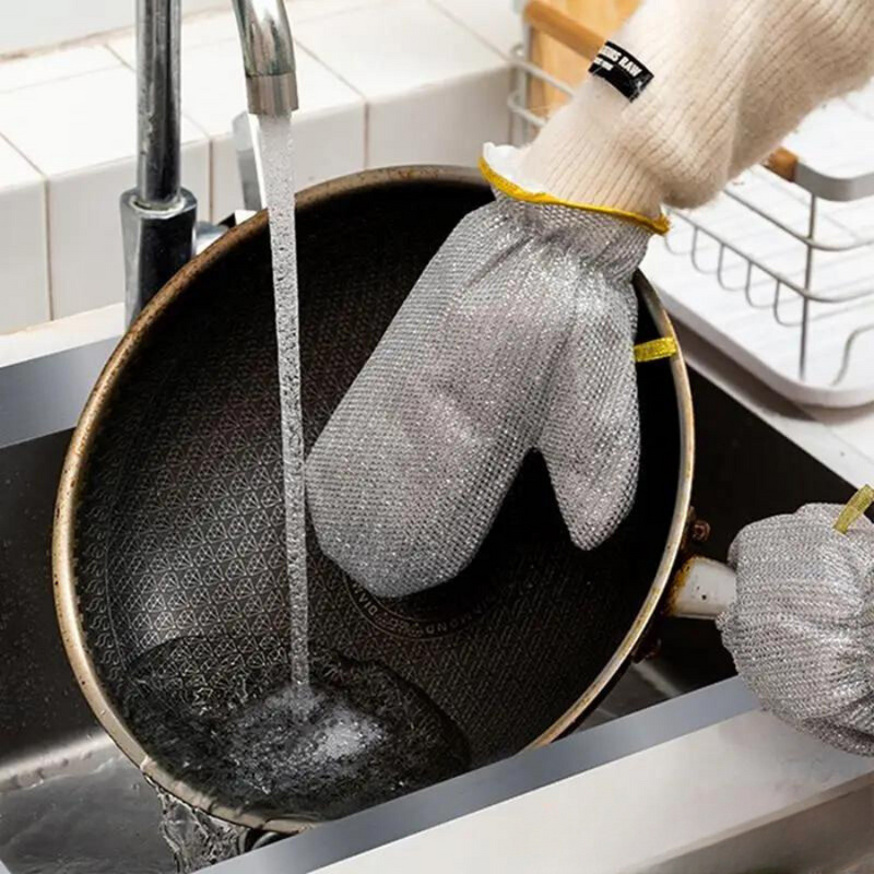 Durable dish cleaning glove with steel mesh for safe and efficient cleaning – Cupindy