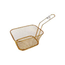 Golden Wire Mesh Serving Basket - Restaurant Style French Fry & Food Holder