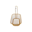 Golden Wire Mesh Serving Basket - Restaurant Style French Fry & Food Holder