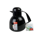 Helios 1L Black Thermal Carafe - German Flask Keeps Drinks Hot (12h) & Cold (24h)