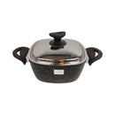 Saflon Black Granite Cooking Pot - Non-Stick Casserole with Lid