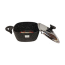 Saflon Black Granite Cooking Pot - Non-Stick Casserole with Lid