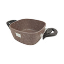Saflon Brown Granite Cooking Pot - Non-Stick Casserole with Lid