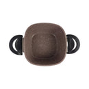 Saflon Brown Granite Cooking Pot - Non-Stick Casserole with Lid