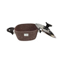 Saflon Brown Granite Cooking Pot - Non-Stick Casserole with Lid