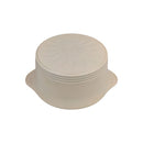 Beige plastic bucket lid on a white background