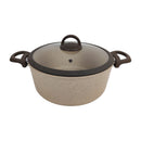 Cookin Aboud Large Granite Coated Cooking Pot With Glass Cover For Family Home Cooking