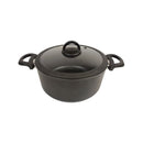 Cookin Aboud Large Granite Coated Cooking Pot With Glass Cover For Family Daily Meals
