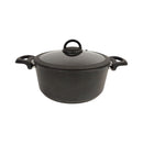 Cookin Aboud Large Granite Coated Cooking Pot With Glass Cover For Family Daily Meals