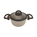 Cookin Aboud Medium Granite Coated Cooking Pot With Glass Cover For Daily Family Cooking