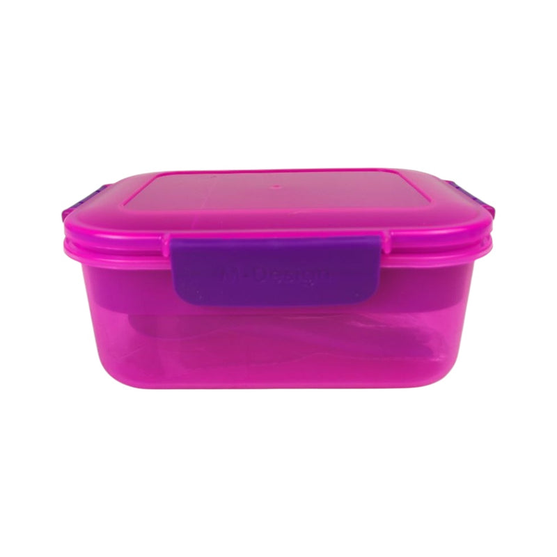 Pink and purple plastic container on a white background