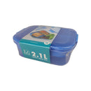 M Design Divided Lunch Box PP5 Plastic 2100ml Large Capacity For School Work And Daily Use