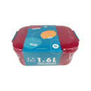 M Design Lunch Box PP5 Plastic 1600ml With Internal Divider For School Work And Daily Use