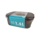 M Design Lunch Box PP5 Plastic 1600ml With Internal Divider For School Work And Daily Use