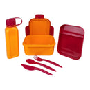 M Design Lunch Box And Water Bottle Set PP5 Plastic 1600ml & 650ml For School Work Use
