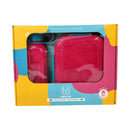 M Design Lunch Box Set With Water Bottle And Cutlery PP5 Plastic For School Work And Daily Meals