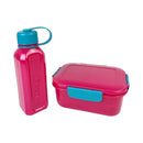 M Design Lunch Box Set With Water Bottle And Cutlery PP5 Plastic For School Work And Daily Meals