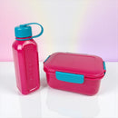 M Design Lunch Box Set With Water Bottle And Cutlery PP5 Plastic For School Work And Daily Meals