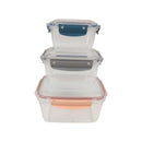 Aksa Silo Pro Transparent Food Storage Containers Set Of 3 PP5 Plastic For Fresh Food Organization