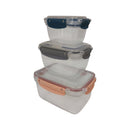 Aksa Silo Pro Transparent Food Storage Containers Set Of 3 PP5 Plastic For Fresh Food Organization