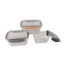 Aksa Silo Pro Transparent Food Storage Containers Set Of 3 PP5 Plastic For Fresh Food Organization