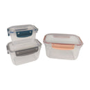 Aksa Silo Pro Transparent Food Storage Containers Set Of 3 PP5 Plastic For Fresh Food Organization