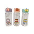 Cute Glass Water Bottle 400 ml – Leak-Resistant Kids Drinking Bottle with Cartoon Lid