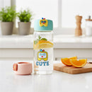 Cute Glass Water Bottle 400 ml – Leak-Resistant Kids Drinking Bottle with Cartoon Lid