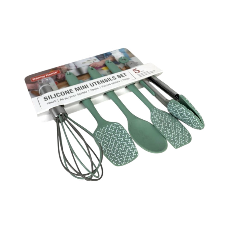 طقم أدوات مطبخ سيليكون صغير من داني هوم – 5 قطع مقاومة للحرارة غير لاصقة