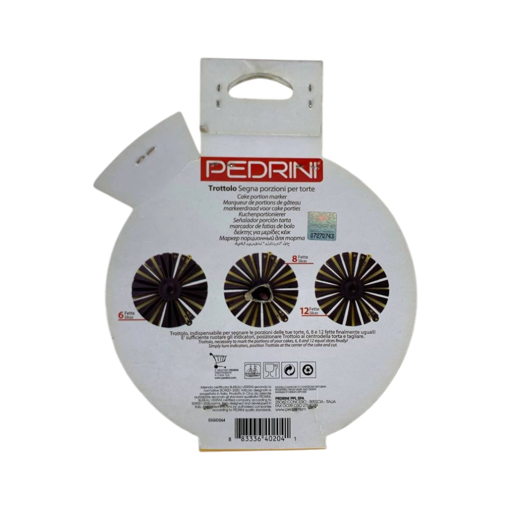 Pedrini cake cutting wheel packaging on a white background