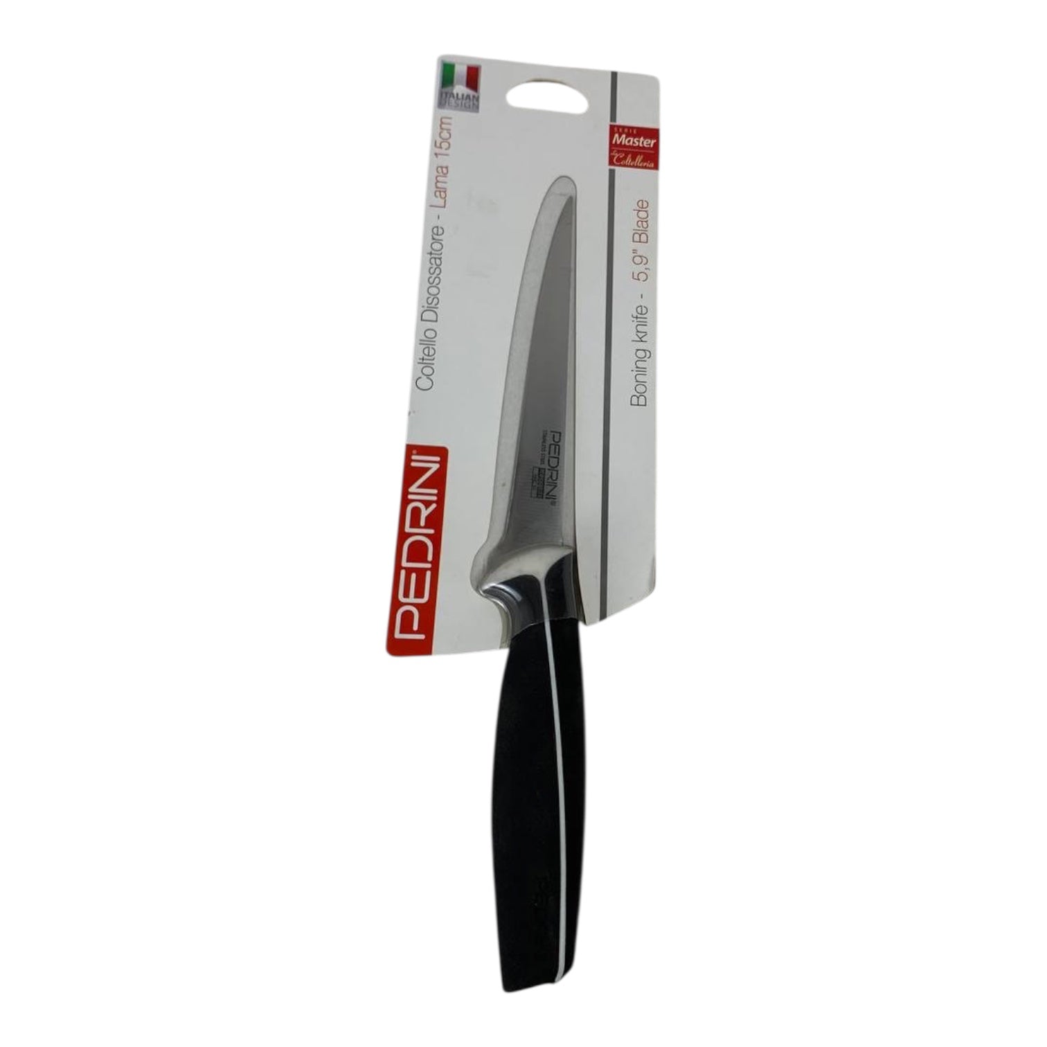 Pedrini knife with packaging on a white background