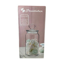 Glass jar with decorative items inside, displayed against a Pasabahce branded box on a white background.