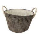 سلة تخزين قماشية دائرية بمقابض 28×26×17 سم – منظم قابل للطي للملابس والمنزل