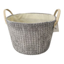 سلة تخزين قماشية دائرية بمقابض 28×26×17 سم – منظم قابل للطي للملابس والمنزل