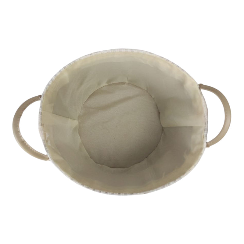 سلة تخزين قماشية دائرية بمقابض 28×26×17 سم – منظم قابل للطي للملابس والمنزل