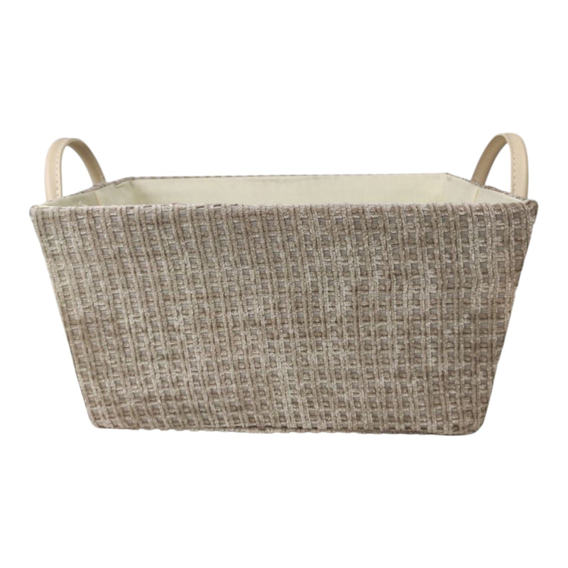 سلة تخزين قماشية بمقابض 32×21×16 سم – منظم قابل للطي للملابس والمنزل