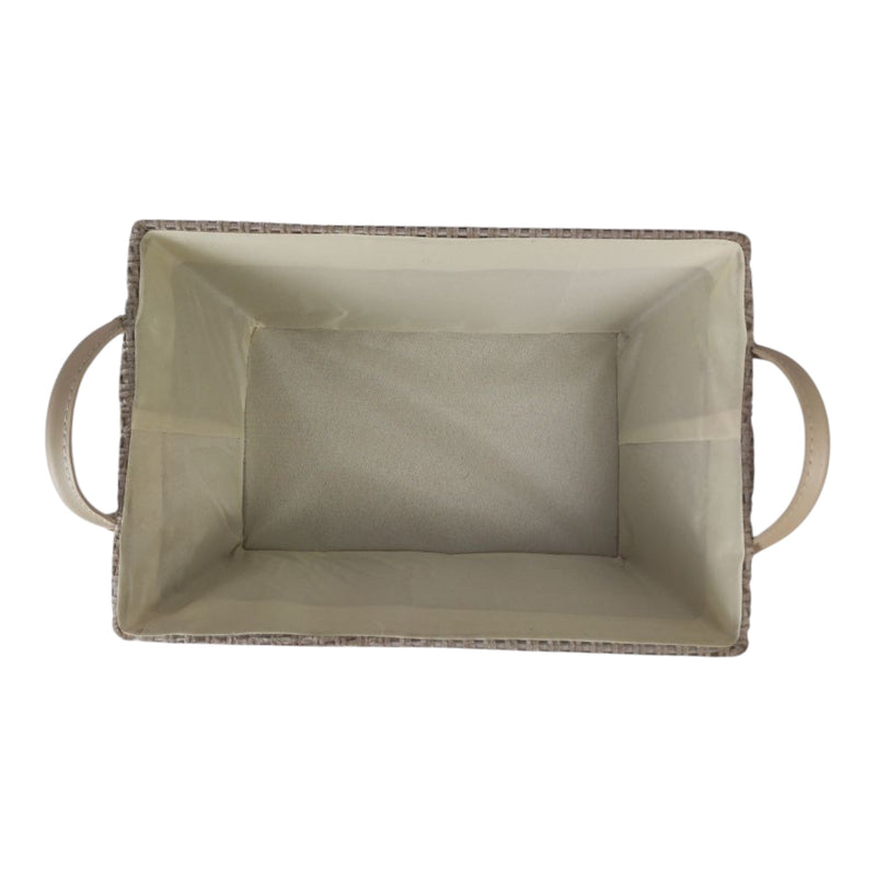 سلة تخزين قماشية بمقابض 32×21×16 سم – منظم قابل للطي للملابس والمنزل