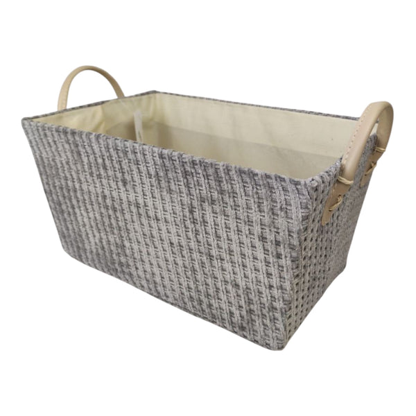 سلة تخزين قماشية بمقابض 32×21×16 سم – منظم قابل للطي للملابس والمنزل