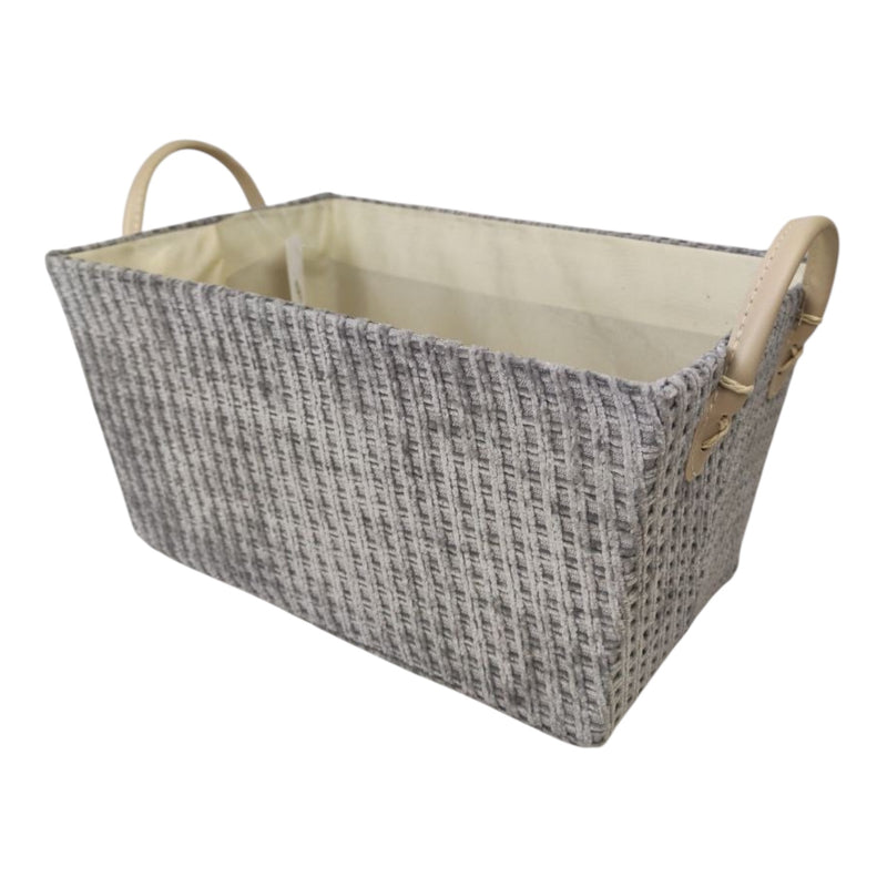 سلة تخزين قماشية بمقابض 32×21×16 سم – منظم قابل للطي للملابس والمنزل