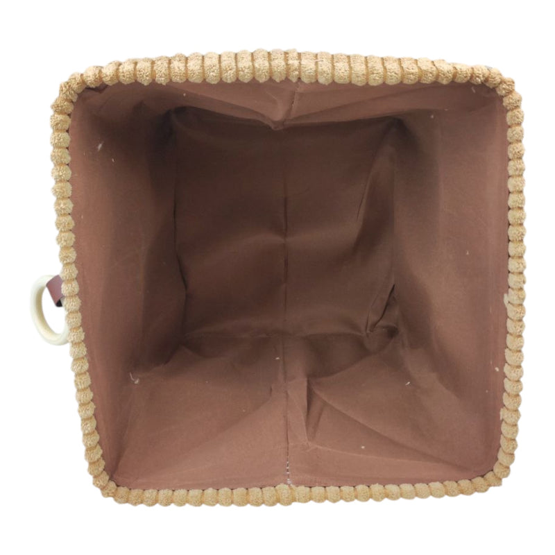 سلة تخزين قماش كوردروي 31×31×31 سم – منظم قابل للطي بمقبض للمنزل