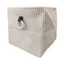 سلة تخزين قماش كوردروي 31×31×31 سم – منظم قابل للطي بمقبض للمنزل