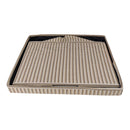 صندوق تخزين قماشي مخطط بغطاء 39×29×25 سم – منظم قابل للطي للملابس والمنزل