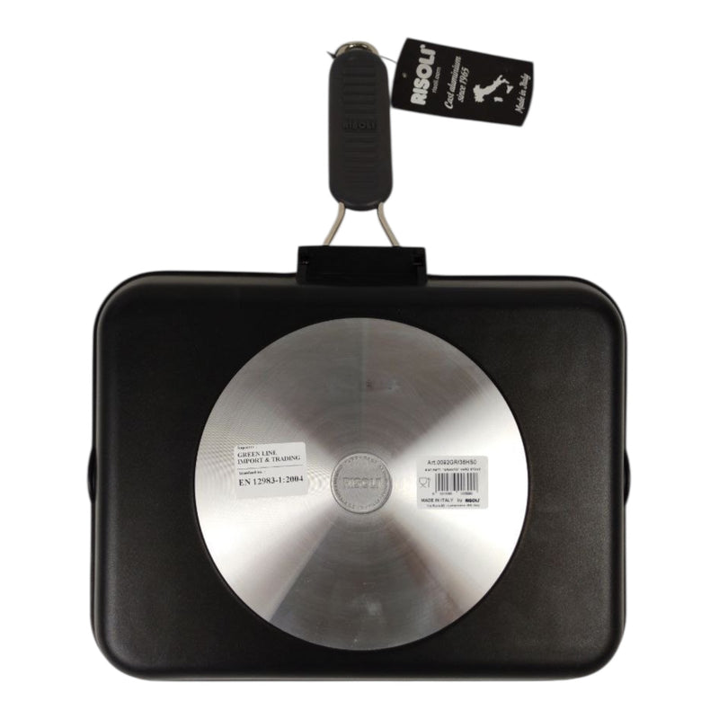 ريسولي جريل جرانيت 36×26×4 سم – مقلاة شواء مستطيلة غير لاصقة من الألمنيوم المصبوب بمقبض قابل للطي صناعة إيطاليا