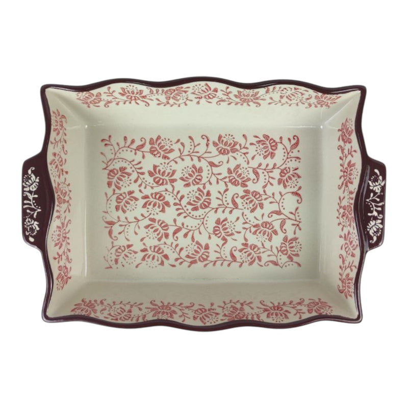 Decorative tray with floral pattern on a white background