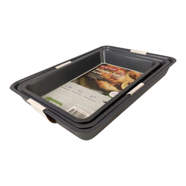 Baking tray with a label on a white background