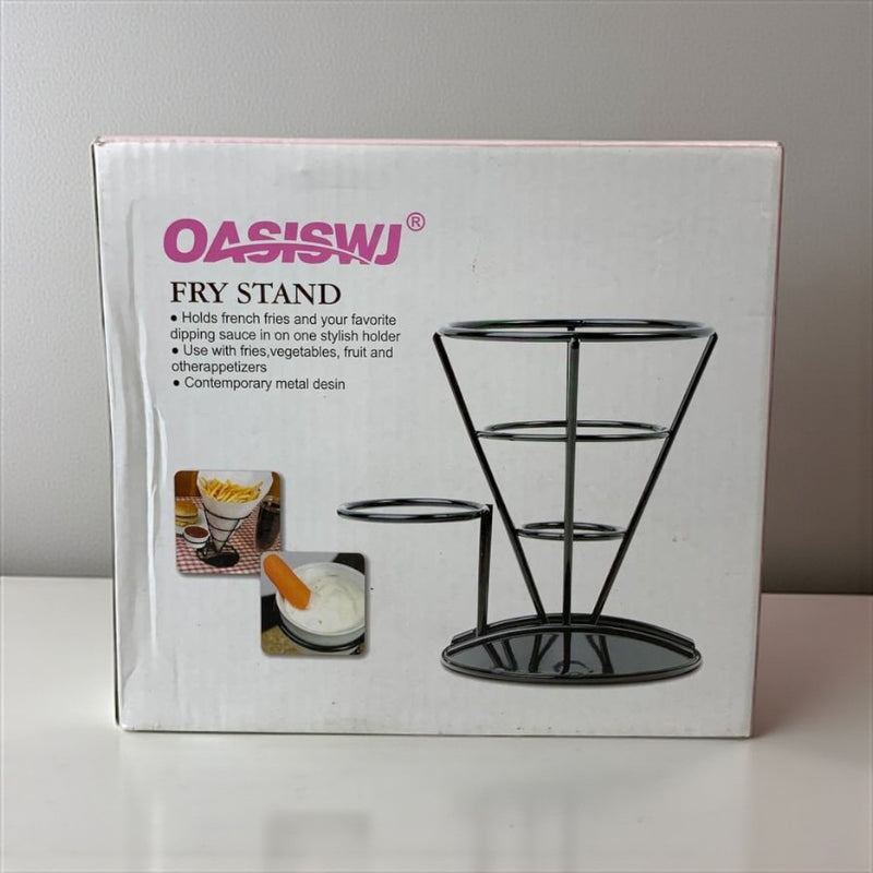 OASISWJ fry stand packaging on a gray background