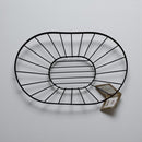 وعاء معدني شبكي أسود أنيق للفواكه وتخزين الطعام – سلة ديكور للمطبخ وغرفة الطعام